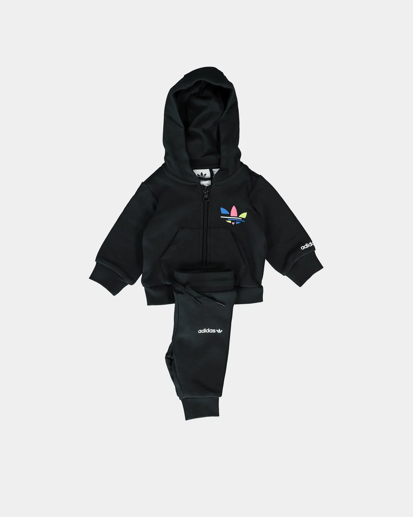 Adidas Kid's Adicolour Full-Zip Hoodie Set Black