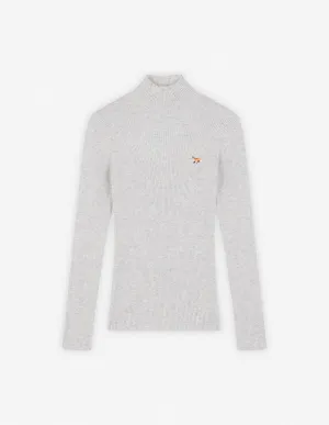 BABY FOX PATCH FINE RIBBED TURTLENECK