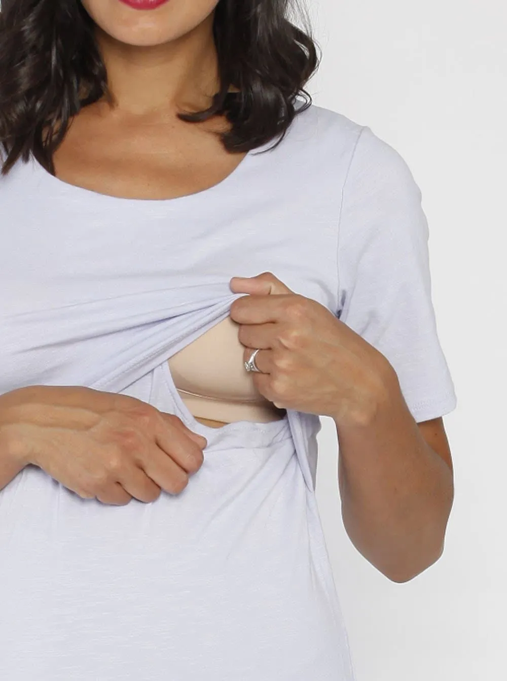 Busy Mummy Cotton Nursing Tee in White