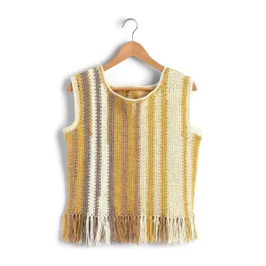 Caron Stripes And Fringe Crochet Tank
