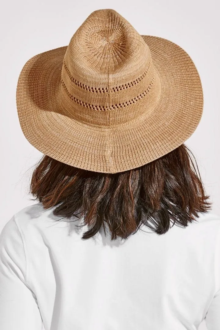 Coolibar Nikki Crochet Fedora UPF 50  - Tan
