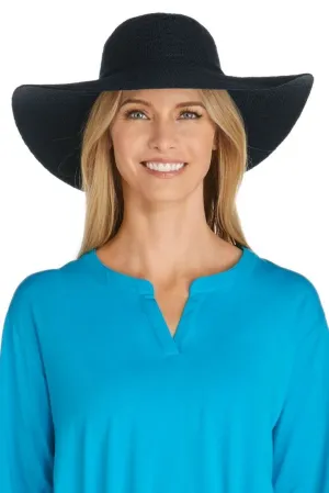 Coolibar Perla Packable Wide Brim Hat UPF 50  - Black