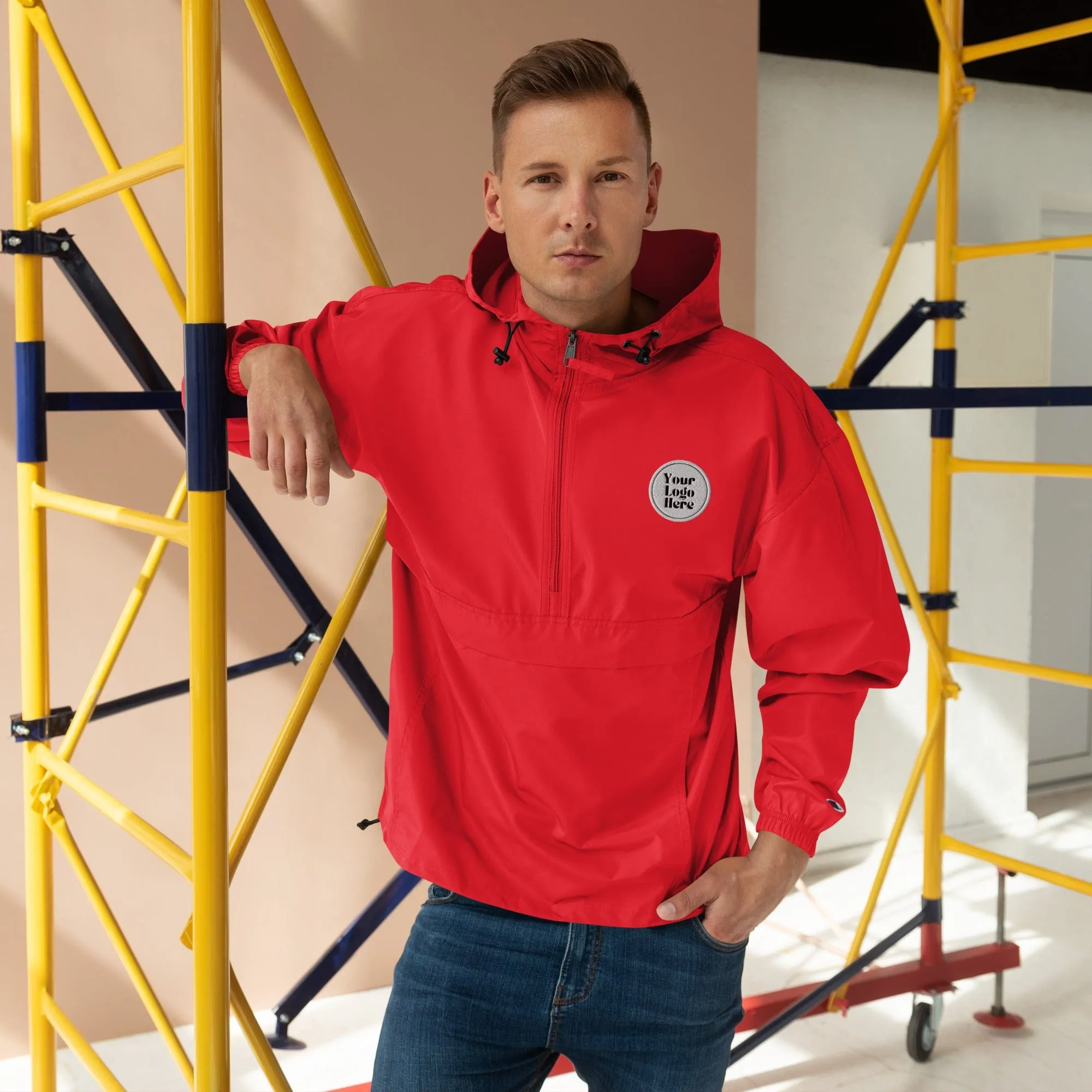 Customizable Embroidered Champion Packable Jacket,Personalized Windbreaker,Company Logo,Company Gift,Rain Jacket,Pull Over Coat