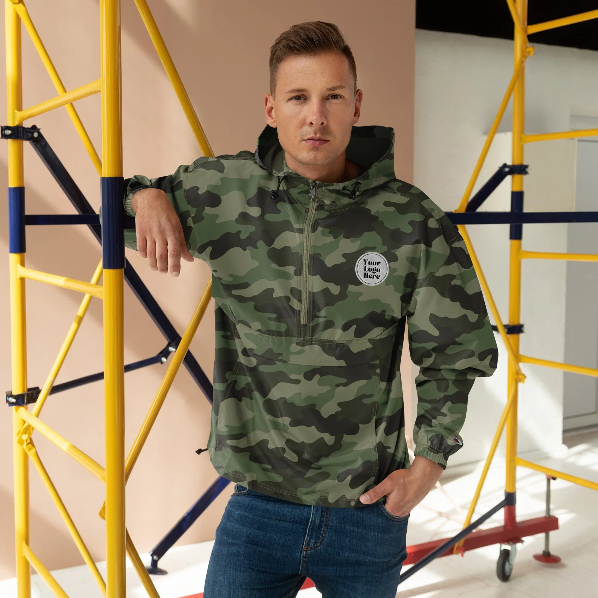 Customizable Embroidered Champion Packable Jacket,Personalized Windbreaker,Company Logo,Company Gift,Rain Jacket,Pull Over Coat