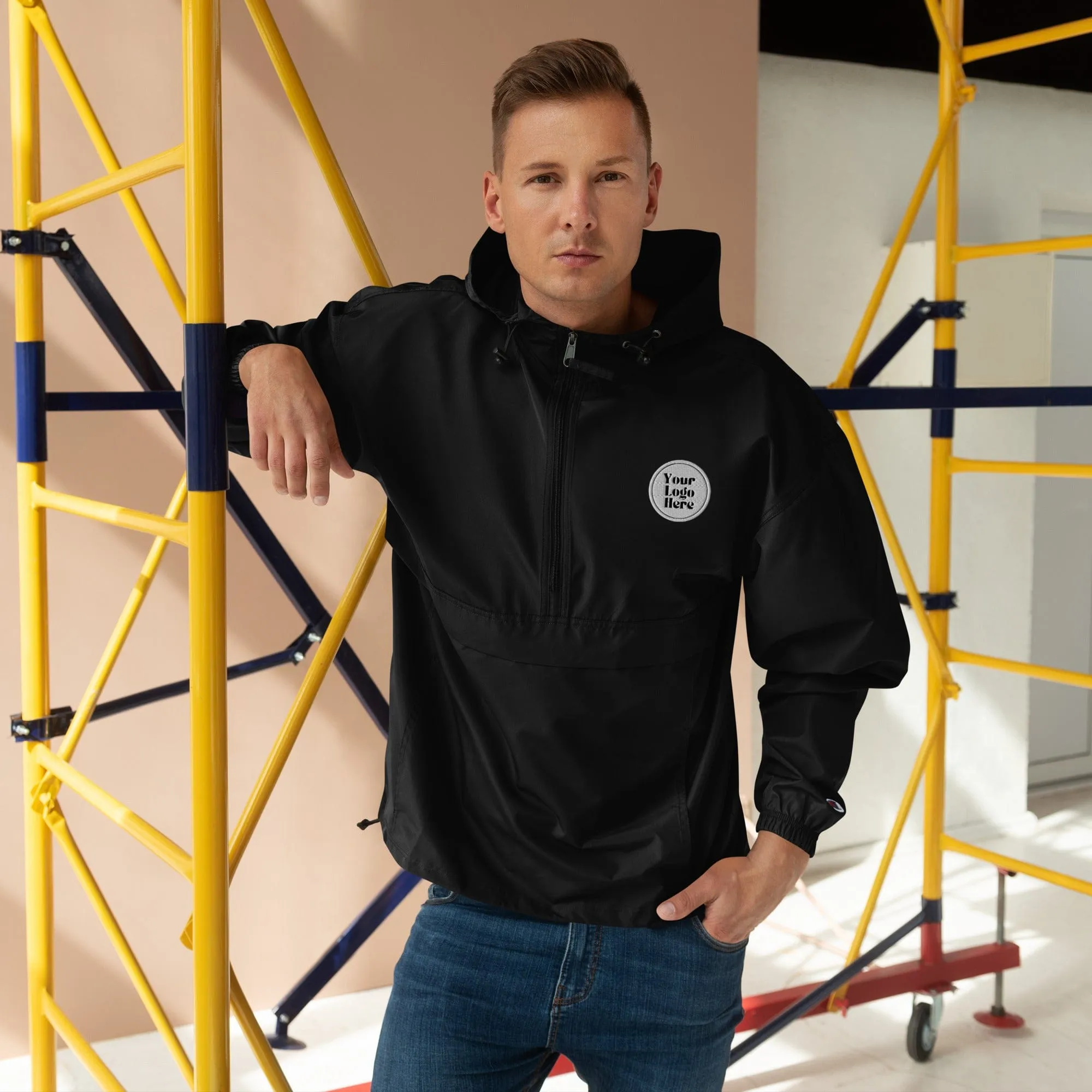 Customizable Embroidered Champion Packable Jacket,Personalized Windbreaker,Company Logo,Company Gift,Rain Jacket,Pull Over Coat
