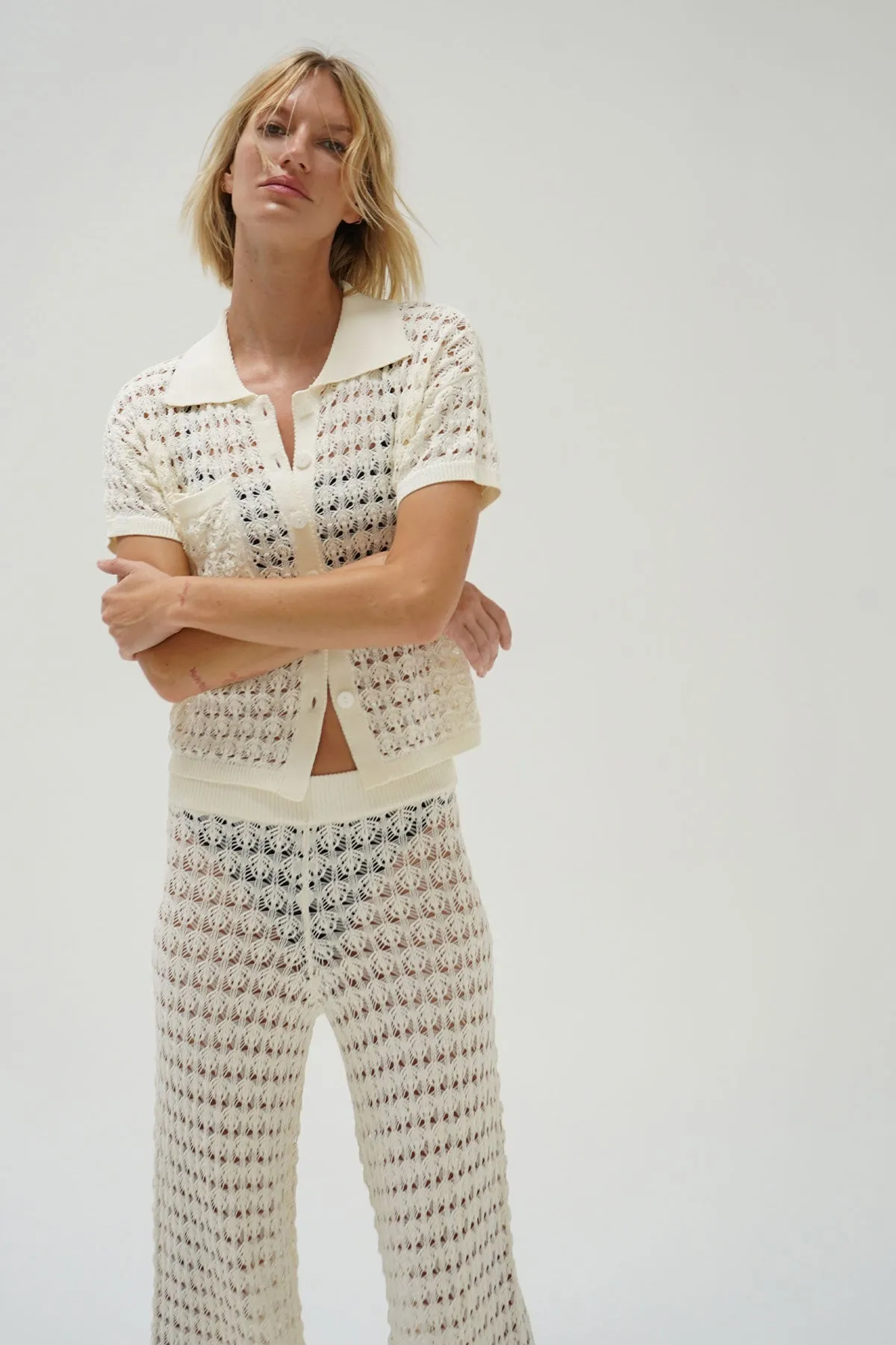 Delfina Crochet Top - Natural