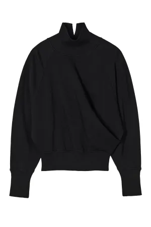 Draped Turtleneck in Black