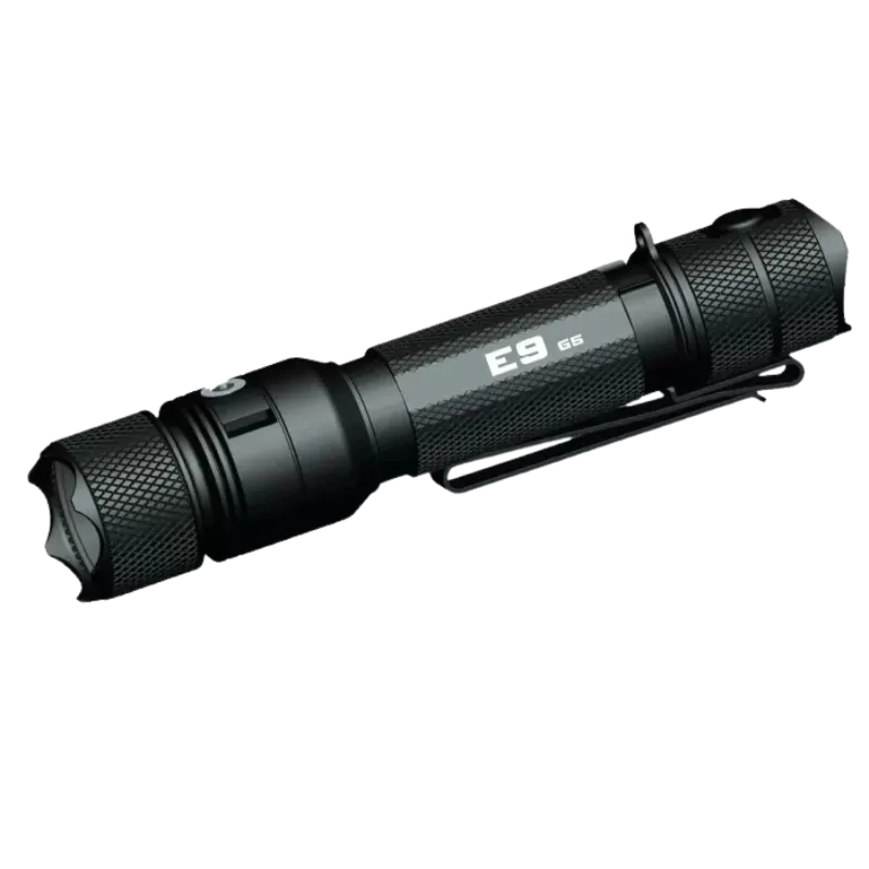 E9 G5 Long Throw Rechargeable Flashlight | Black