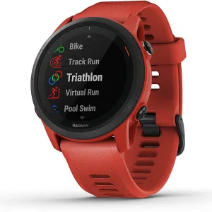 Garmin Forerunner 745 Magma Red Silicone Strap Digital Dial GPS Running and Triathlon Smart Watch - 010-02445-02
