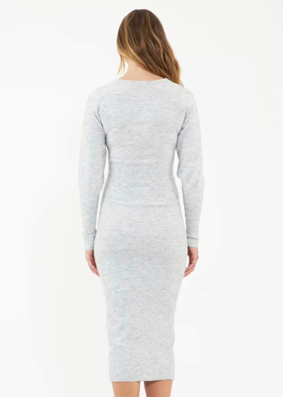 Heidi Nursing Knit Dress: Snow Marle