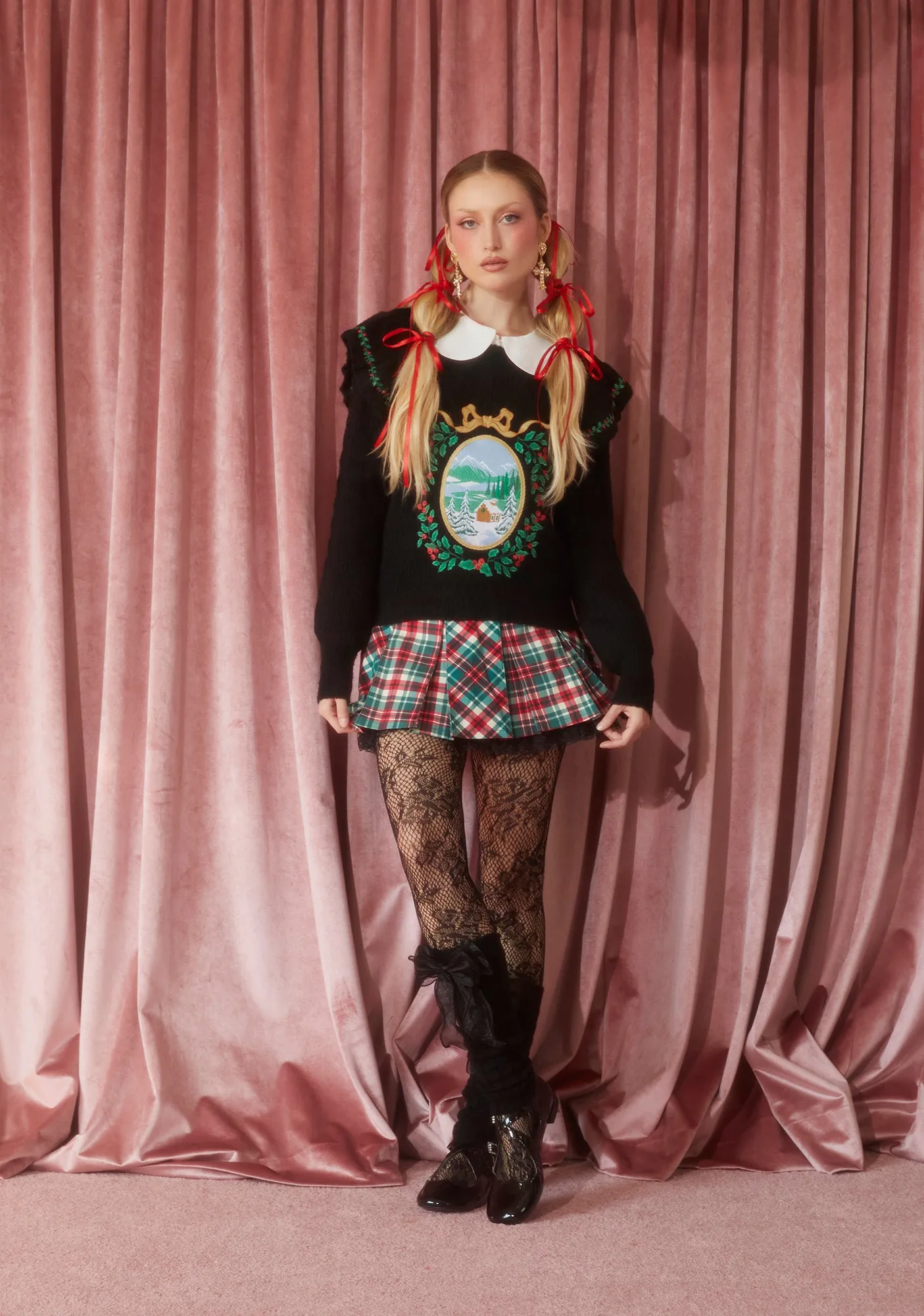 Holiday Party Plaid Mini Skirt