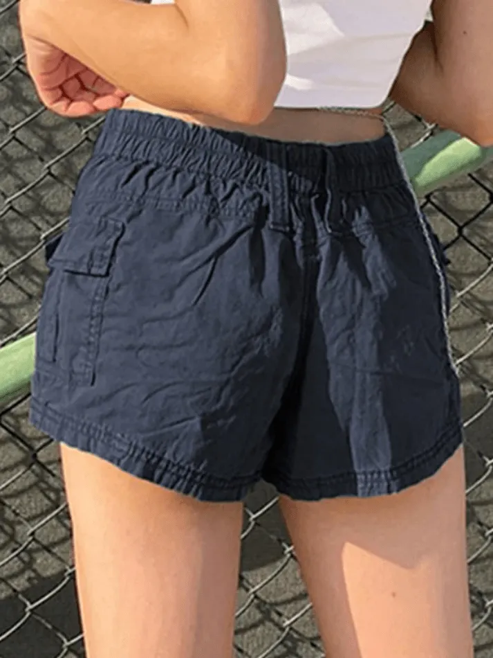 Joskaa Vintage Low Rise Asymmetric Cargo Shorts