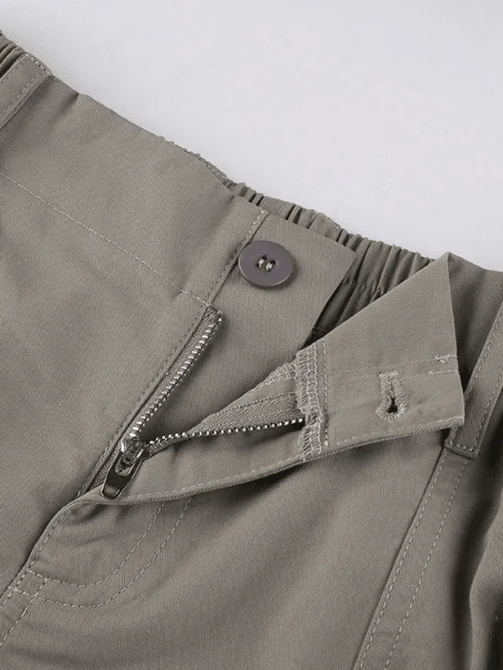 Joskaa Vintage Low Rise Asymmetric Cargo Shorts