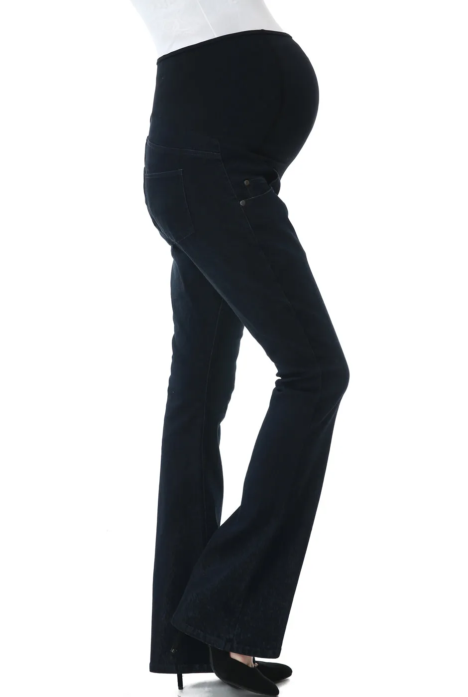 Kimi   Kai Maternity "Dixie" Flare Leg Denim Jeans