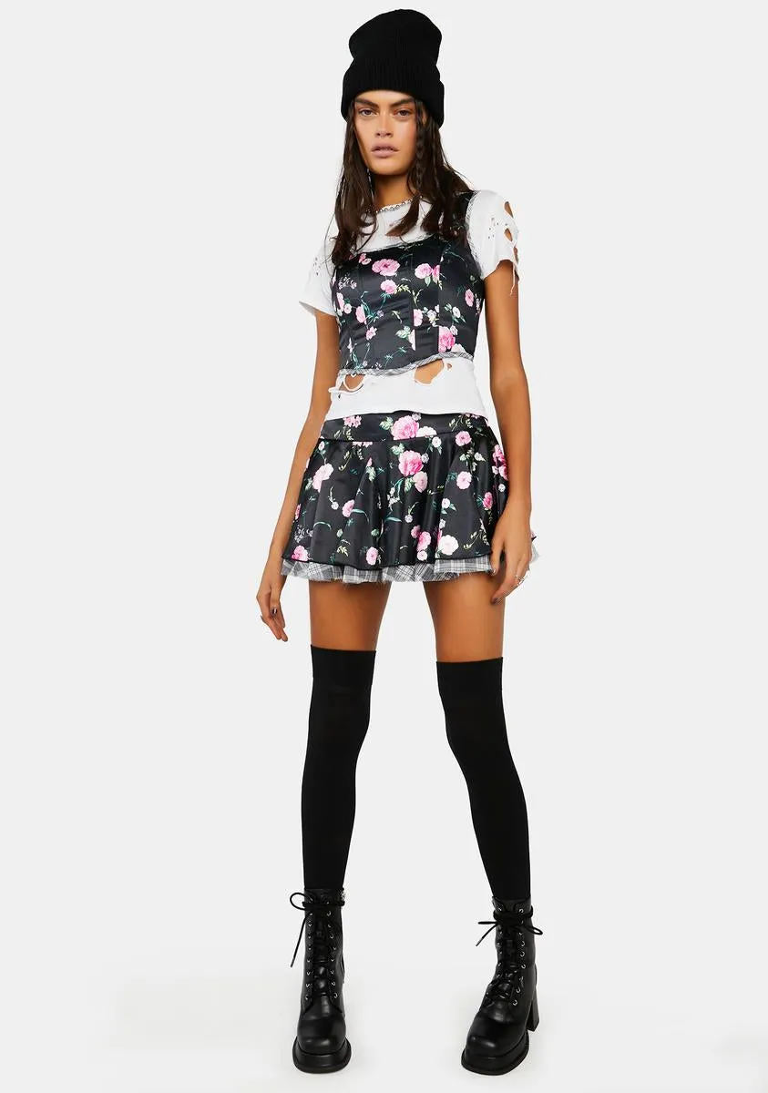 Misfit Tendencies Satin Mini Skirt
