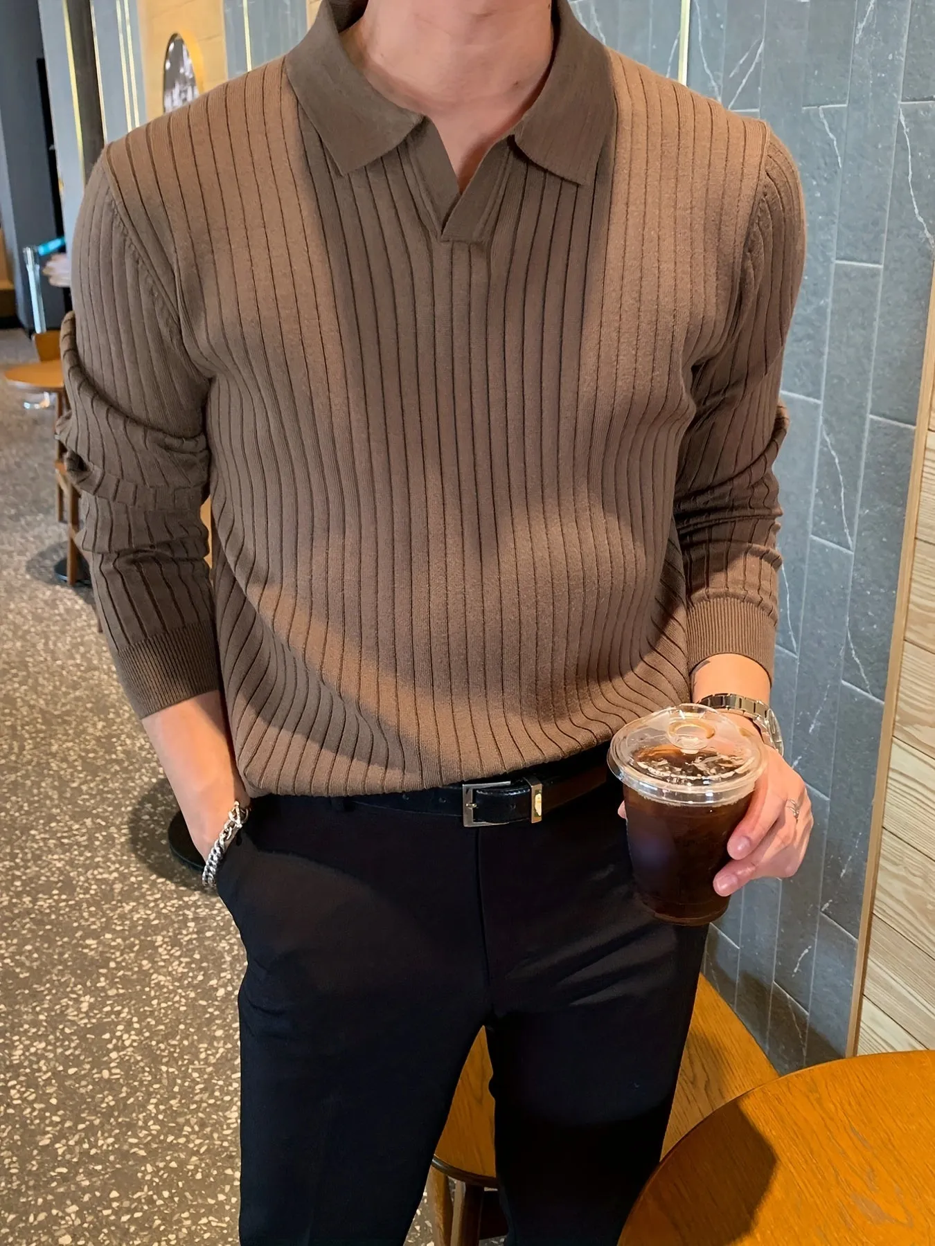 Noble Wear Aspen V-Neck Polo Sweater
