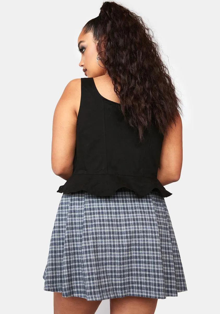 Plus Effortless Charm Plaid Skirt