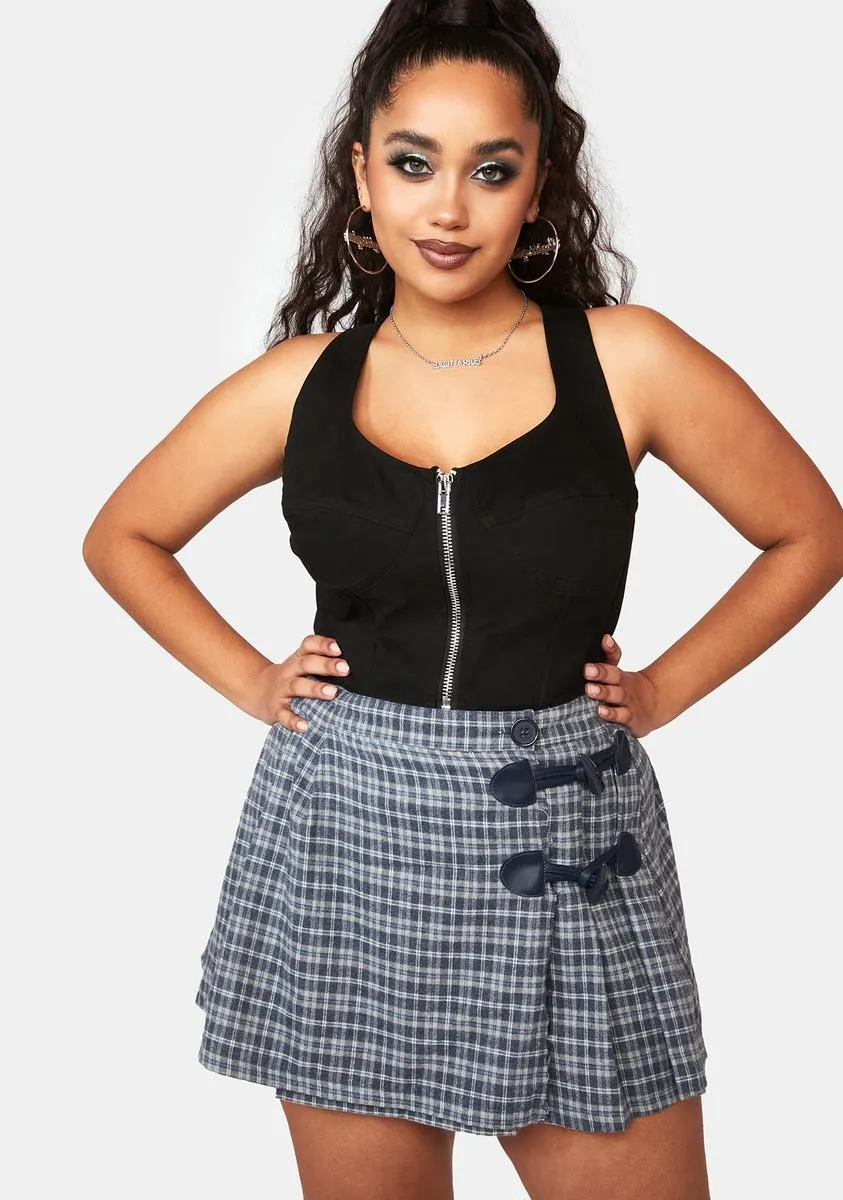 Plus Effortless Charm Plaid Skirt