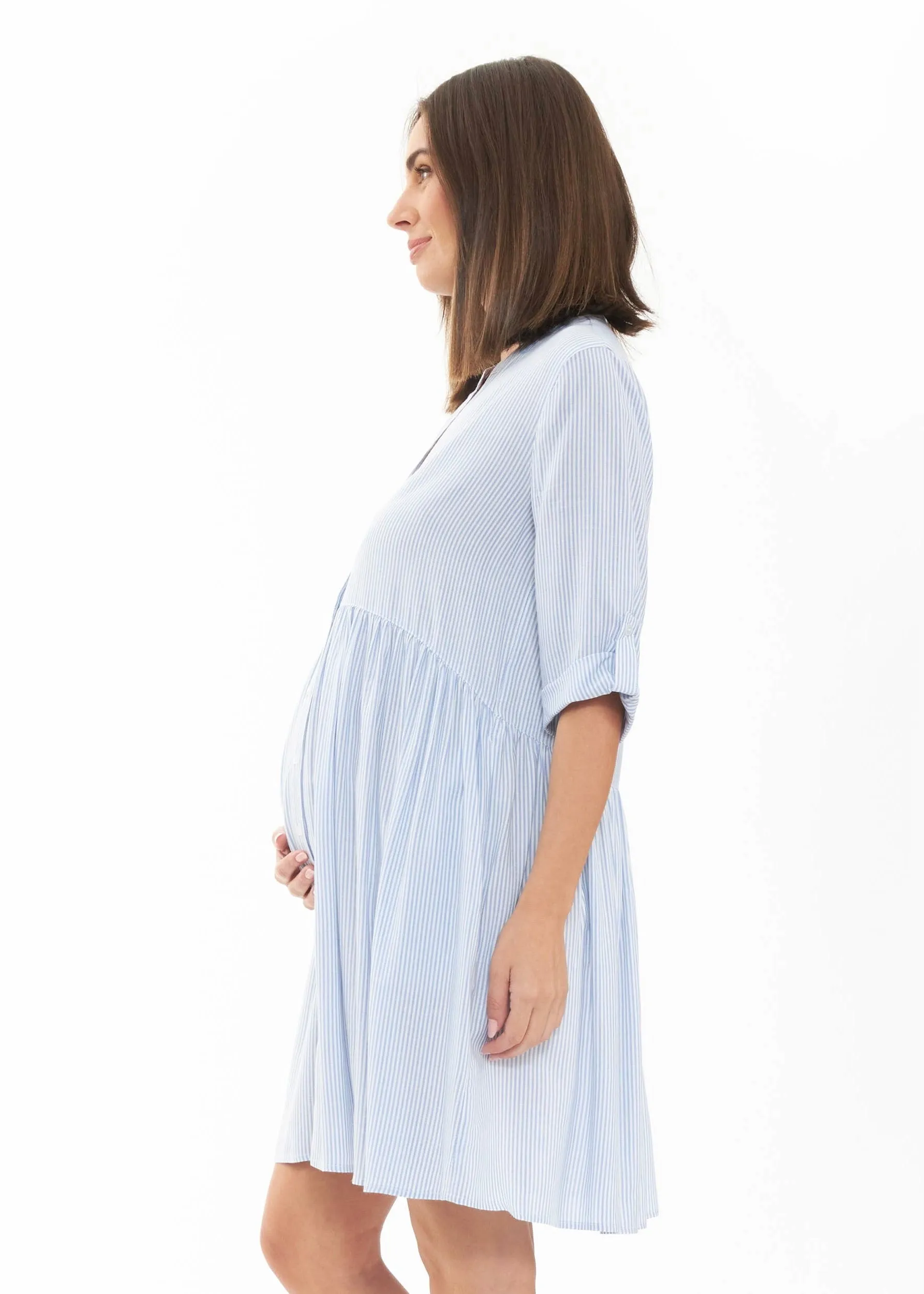 Sam Stripe Dress Sky Blue