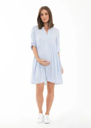 Sam Stripe Dress Sky Blue