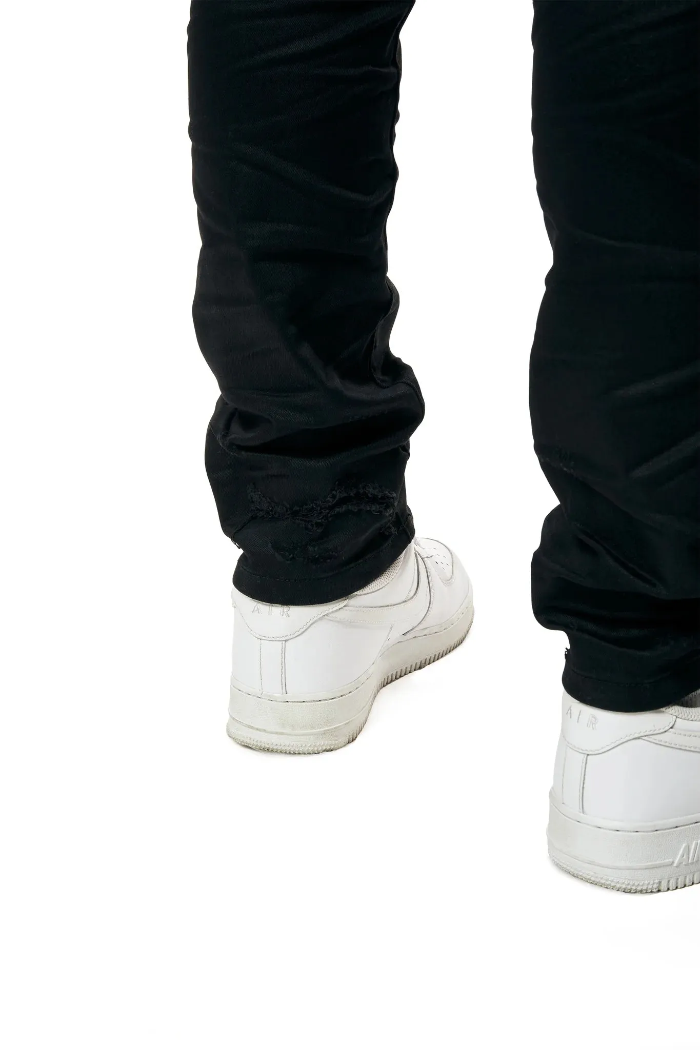 Smoke Rise - Vintage Washed Slim Fit Jeans (Black)