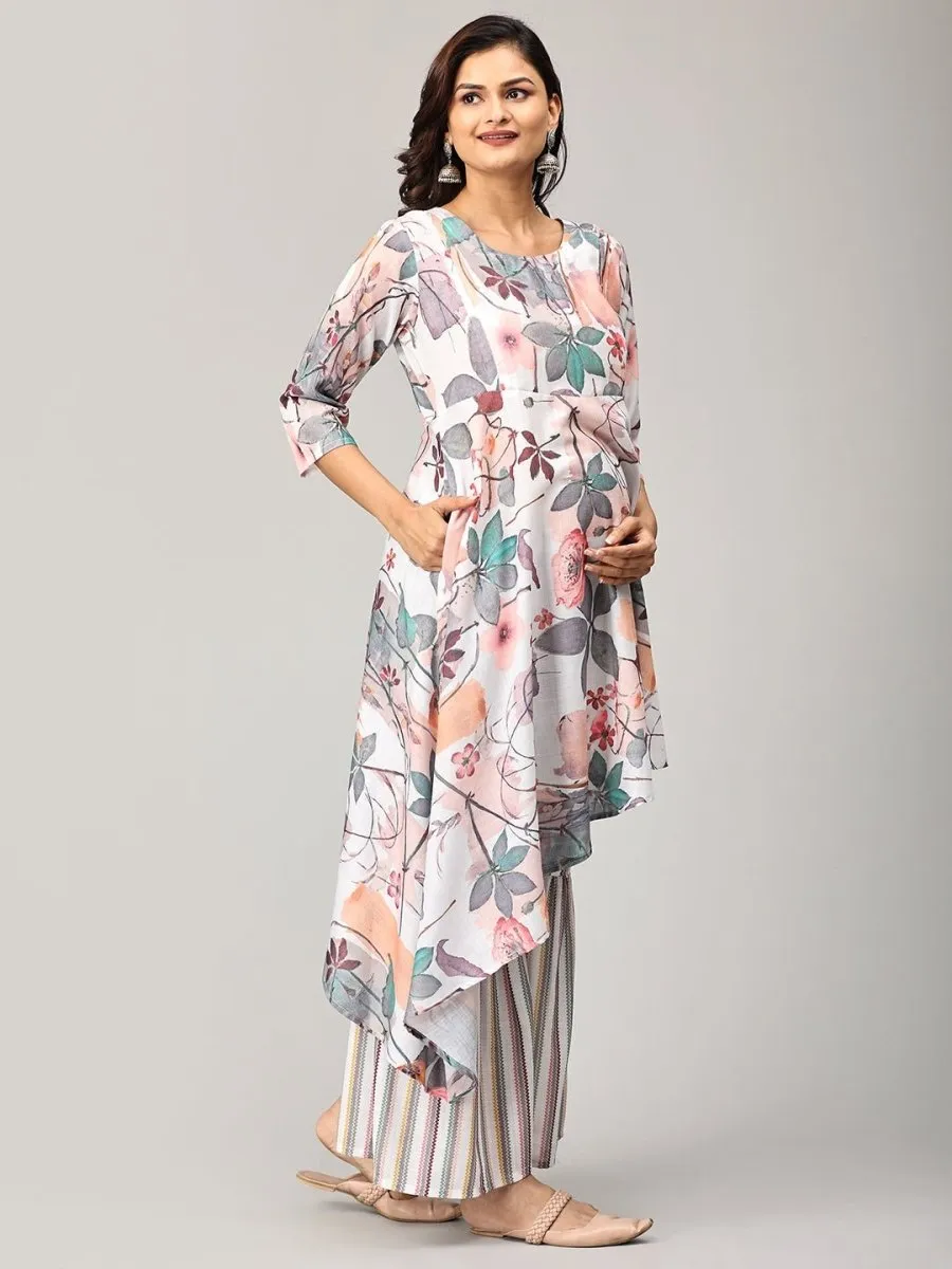Sweet Indulgence Maternity and Nursing Kurta Set with Sharara Pants