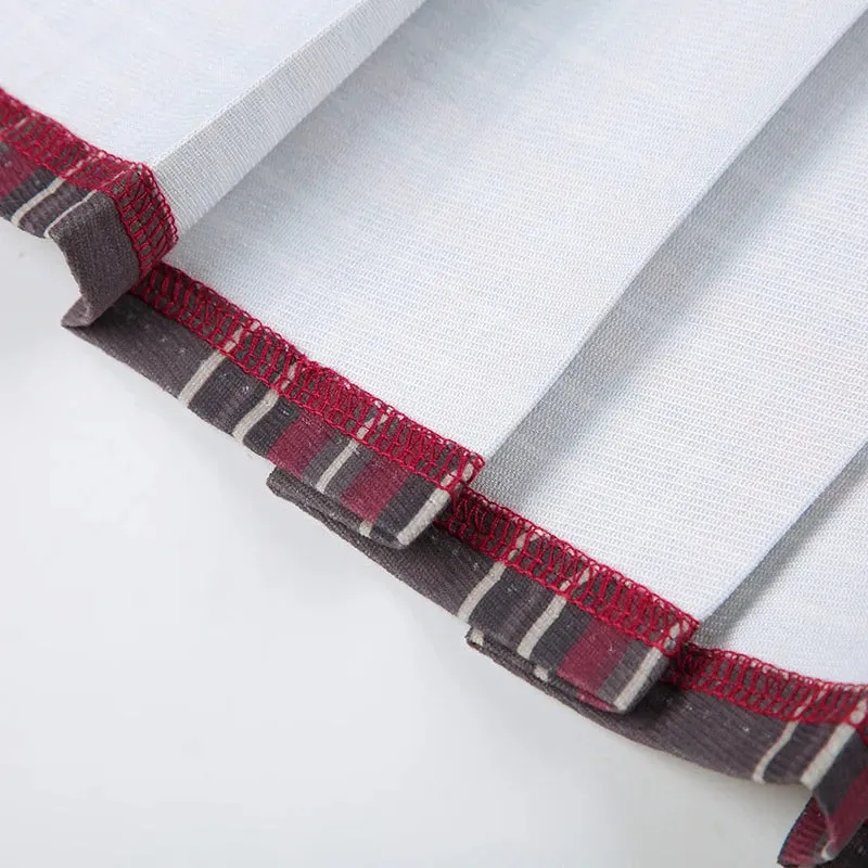 Vintage Plaid Aesthetic Bow Checkered Pleated Skirt