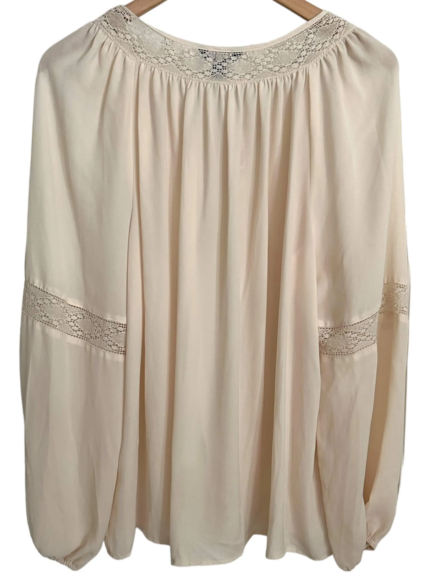 Warm Autumn Creme Crochet Lace Blouse