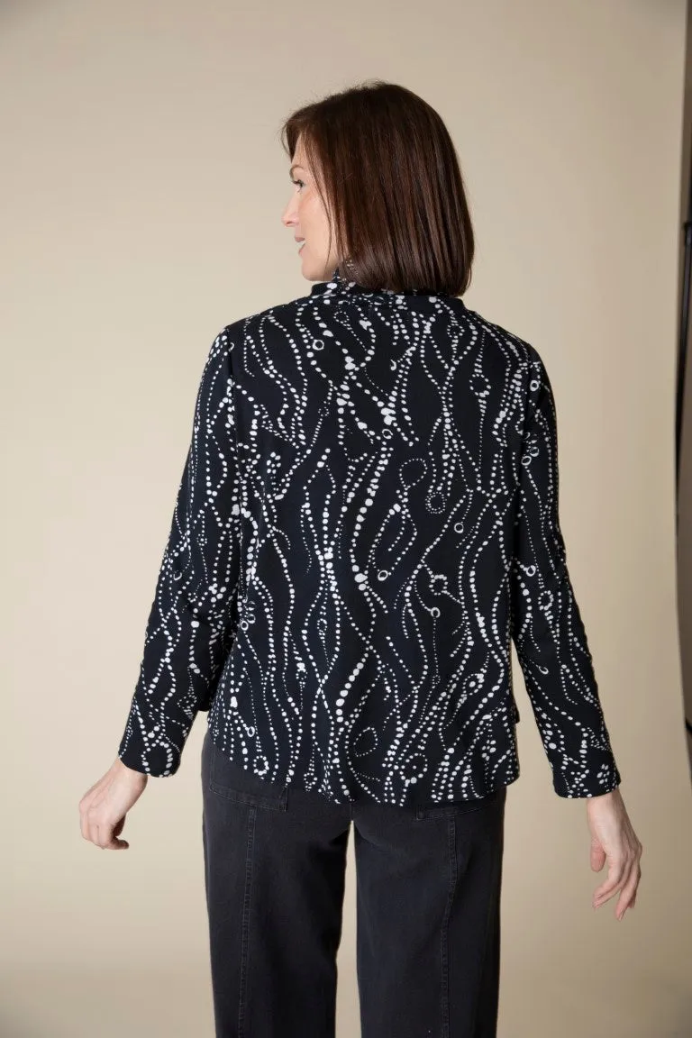 Wavy Dots Swing Turtleneck Top